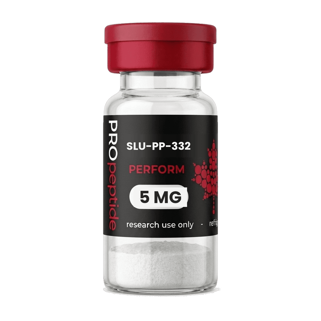 SLU-PP-332 5 MG research vial from Pro Peptide Perform range with crimson cap and white lyophilised powder